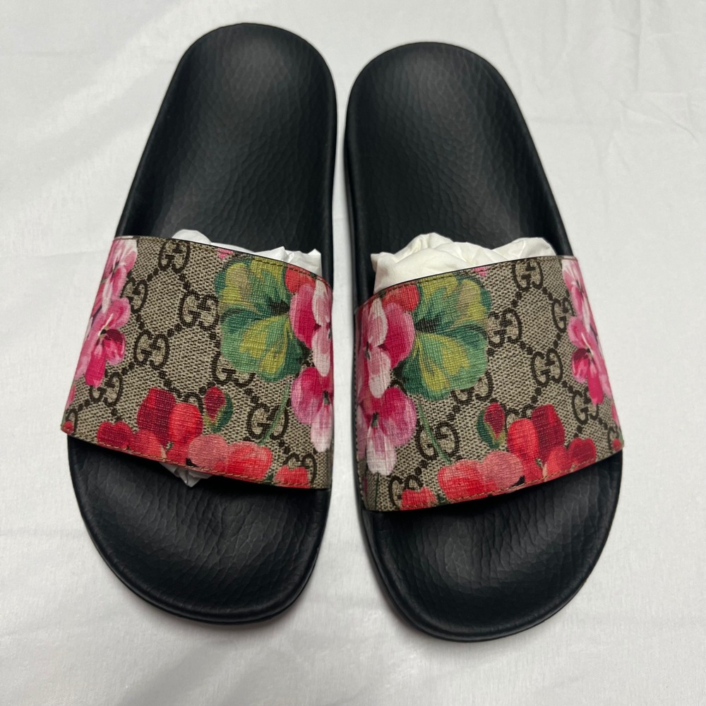 Gucci Blooms Supreme Floral Slide Sandals Size 37 - Picture 2 of 7